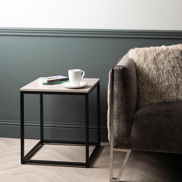 Metal End Table For Living Room Furniture, 50cm Wide Wooden Top Sofa Side Table, Bedside Table Brayden Studio on Productcaster.