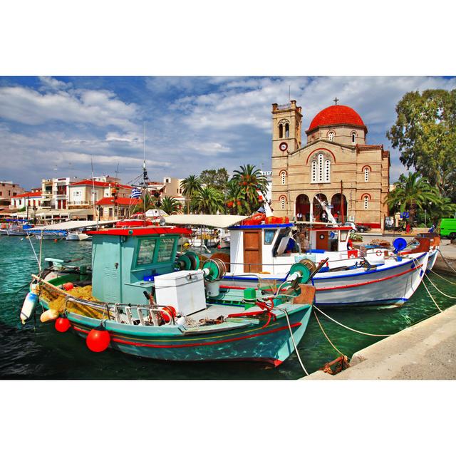 Bethanne Aegina, Greece - Wrapped Canvas Photograph Marlow Home Co. Size: 81cm H x 122cm W x 3.8cm D on Productcaster.