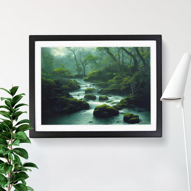 Mysterious Forest Stream Vol.3 - Picture Frame Graphic Art Alpen Home Frame Colour: Black, Size: 34cm H x 46cm W on Productcaster.