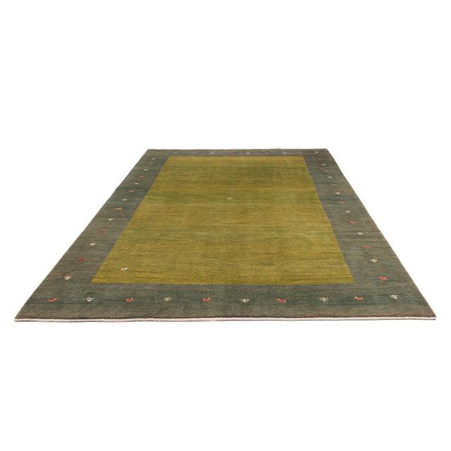 Guerande No Pattern Hand Crafted Hand Hooked Rectangular 200 X 302cm Green Area Rug Gracie Oaks on Productcaster.