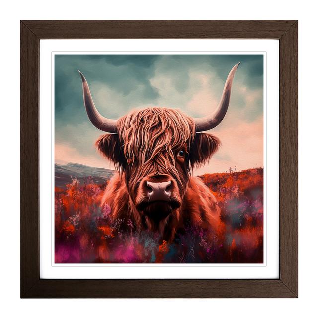 Highland Cow Surrealism - Print Natur Pur Frame Colour: Walnut on Productcaster.