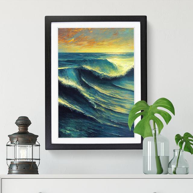 Modern Ocean View Vol.4 - Picture Frame Print Big Box Art Size: 34cm H x 25cm W x 2cm D, Format: Walnut on Productcaster.