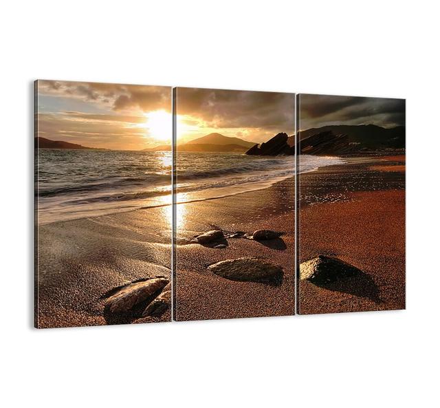 Follow the Sun Towards the Hills - 3 Piece Unframed Photograph Print Set on Canvas Highland Dunes Size: 70cm H x 105cm W x 1.8cm D on Productcaster.