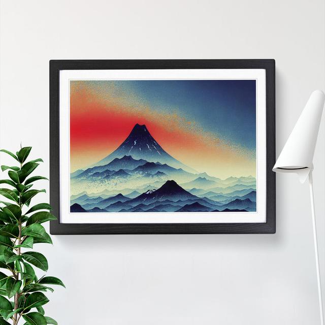 XH1022-8611X Sunset Japanese Mountain Painting Vol.3 - Single Picture Frame Print Alpen Home Size: 34cm H x 46cm W x 2cm D, Frame Colour: Black Framed on Productcaster.