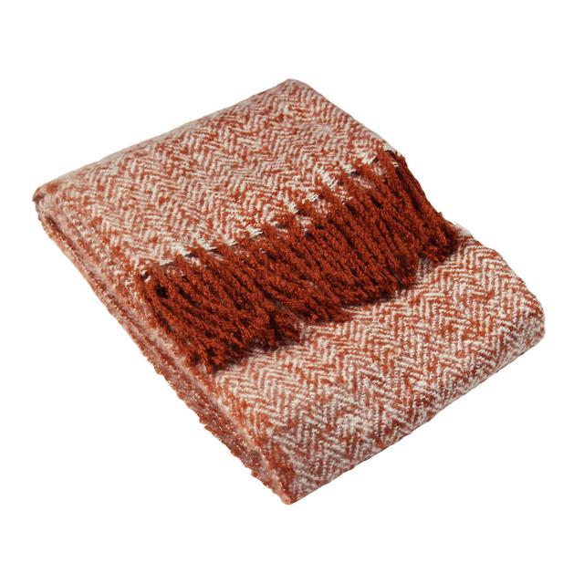 Laisha Hand Woven Throw Blanket Alpen Home Colour: Rust on Productcaster.