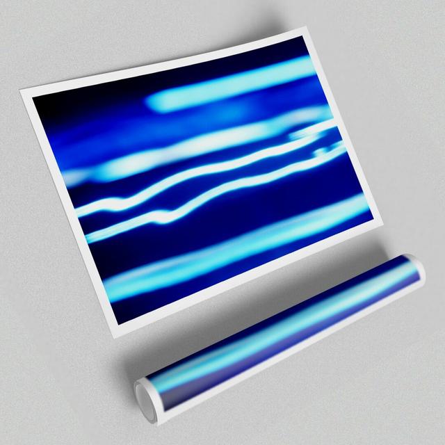 Blue Ripples of Light - Graphic Art Print on Paper East Urban Home Size: 42cm H x 59.4cm W on Productcaster.