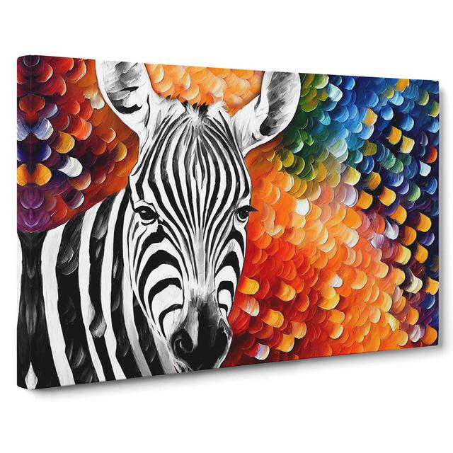 Zebra Art Painting Abstract - Wrapped Canvas Graphic Art Latitude Vive Size: 35cm H x 50cm W on Productcaster.