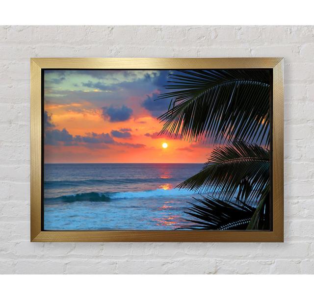 Stunning Blue Ocean Sunset - Print Bright Star Size: 42cm H x 59.7cm W x 3.4cm D on Productcaster.