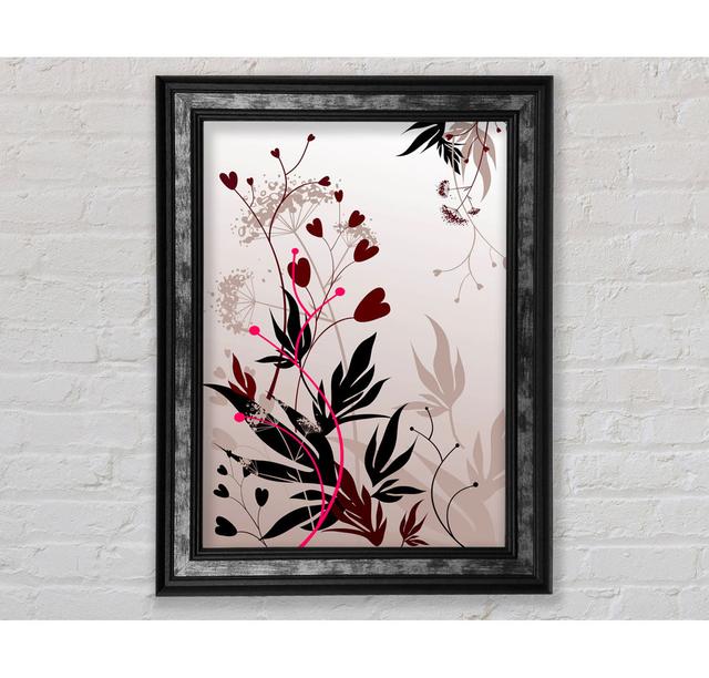 Loveheart Leaves - Single Picture Frame Art Prints Bright Star Size: 42cm H x 21cm W x 8cm D on Productcaster.