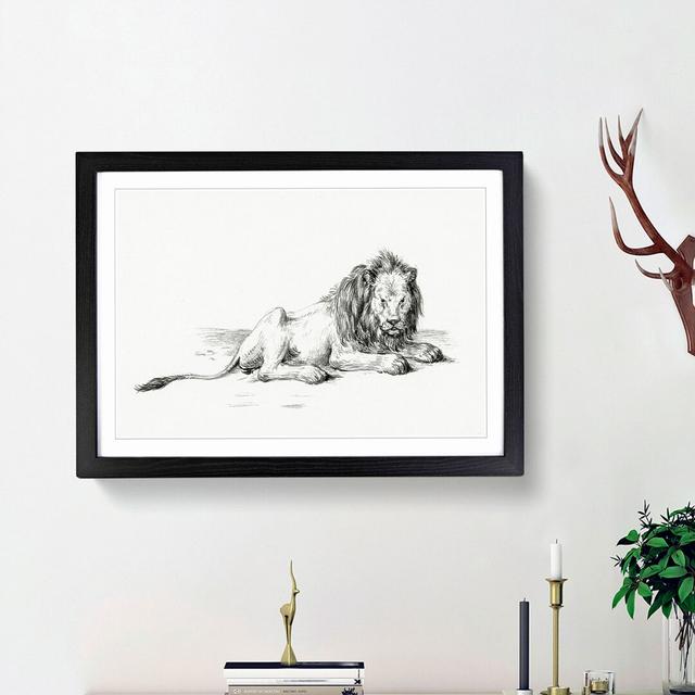 Sketch of a Lion by Jean Bernard - Picture Frame Drawing Print East Urban Home Size: 36cm H x 48cm W x 2cm D, Frame Option: Black Framed on Productcaster.