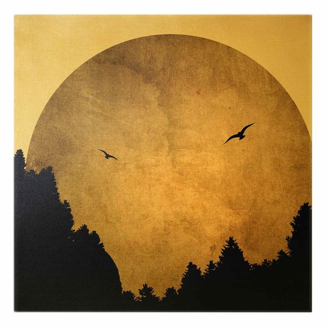 Leinwandbild Gold Moon in the Forest von Boris Draschoff Rosalind Wheeler Größe: 60 cm H x 60 cm B on Productcaster.