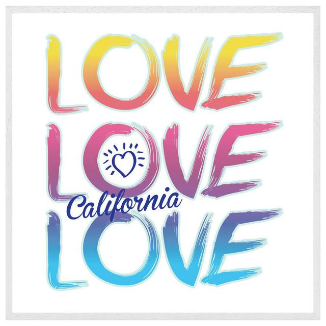 Burneyville Love California - Single Picture Frame Print Latitude Run Frame Colour: White Framed, Size: 61cm H x 61cm W x 4cm D on Productcaster.