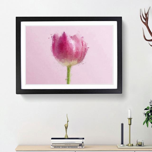 Perfectly Pink Tulip Flower in Abstract - Picture Frame Graphic Art Print on MDF East Urban Home Frame Option: Black Framed, Size: 62cm H x 87cm W x 2 on Productcaster.