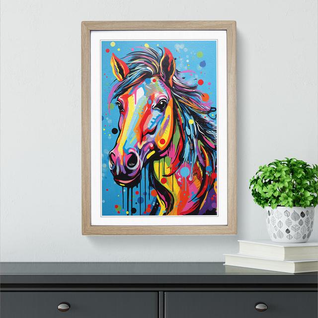 XYZ-FRM-V1223-5252 Pony Pop No.2 - Single Picture Frame Print on Wood Big Box Art Frame Colour: Oak, Size: 34cm H x 25cm W x 2cm D on Productcaster.