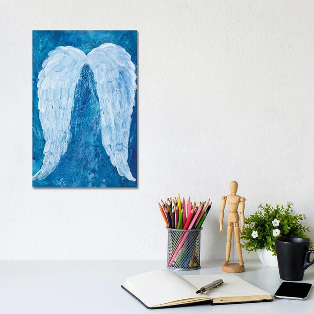 Angel Wings by Robin Maria - Painting on Canvas Happy Larry Size: 30.48cm H x 20.32cm W x 1.9cm D, Format: Wrapped Canvas on Productcaster.