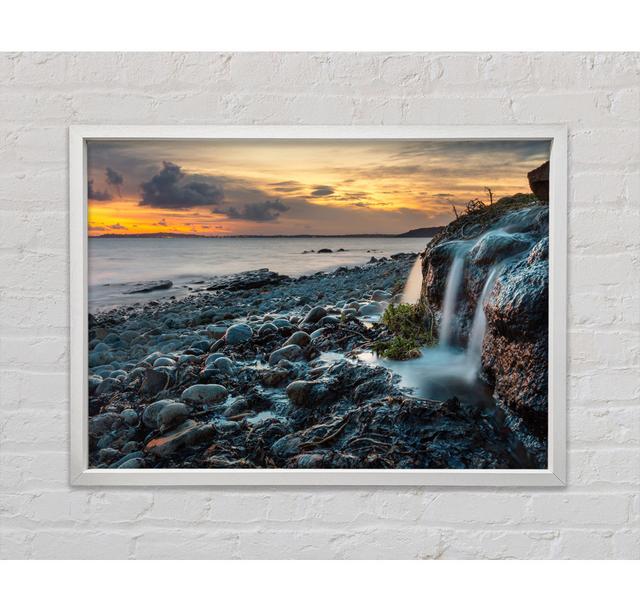 Water Flows Down The Rocks Into The Sea - Single Picture Frame Art Prints on Canvas Union Rustic Size: 59.7cm H x 84.1cm W x 3.3cm D on Productcaster.