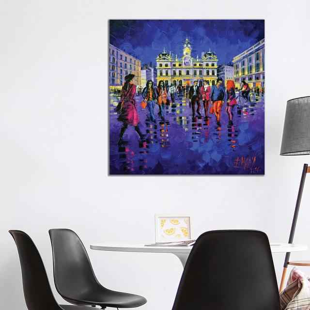 Lights And Colors In Terreaux Square by Mona Edulesco - Wrapped Canvas Gallery-Wrapped Canvas Giclée ClassicLiving Size: 93.98cm H x 93.98cm W x 3.81c on Productcaster.