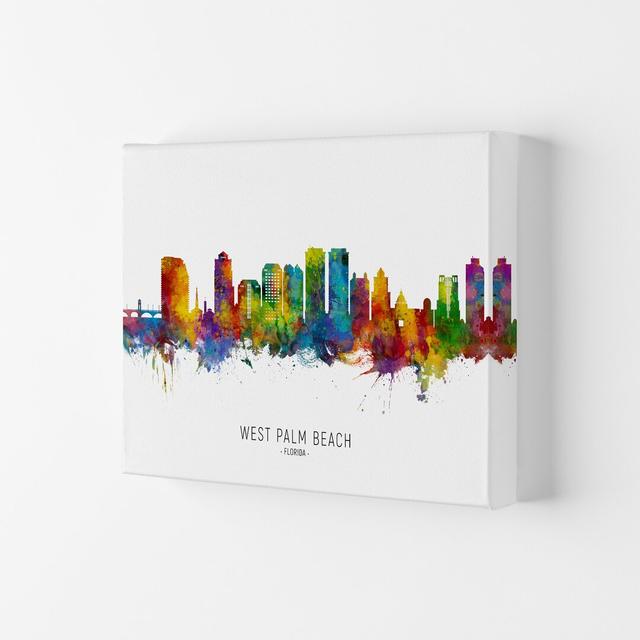 West Palm Beach Florida Skyline by Michael Tompsett - Print Latitude Run Format: Wrapped Canvas, Size: 59.4cm H x 84cm W x 4cm D on Productcaster.