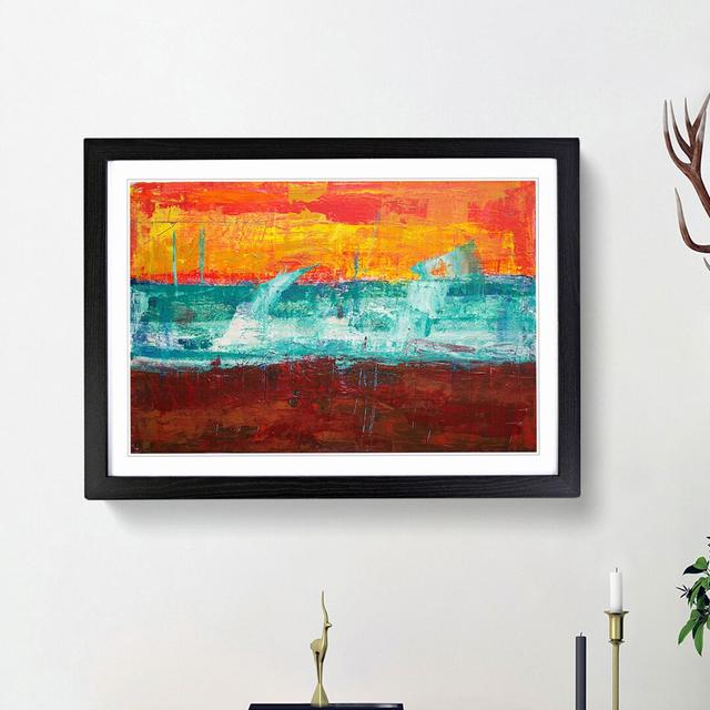 Abstract Art Painting Vol.437 by S.Johnson - Picture Frame Painting Print East Urban Home Frame Option: Black Framed, Size: 62cm H x 87cm W x 2cm D on Productcaster.