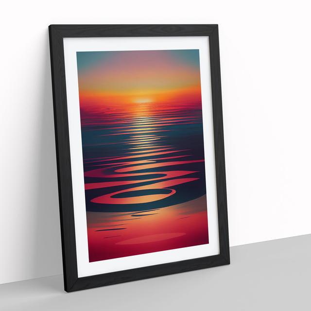 Amazing Sunset View House of Hampton Frame Colour: Black Framed, Size: 64cm H x 46cm W on Productcaster.