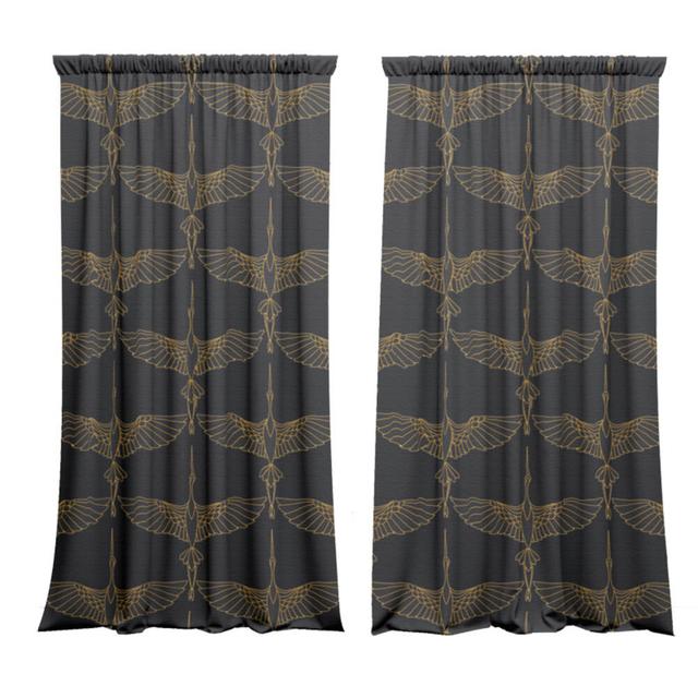 Didzis Velvet Blackout Slot Top Curtain Pair (Set of 2) Rosalind Wheeler Panel Size: 148cm x 300cm on Productcaster.