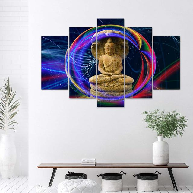 Leinwandbild Buddha Colourful Orient BohoLiving Größe: 100 cm H x 200 cm B on Productcaster.