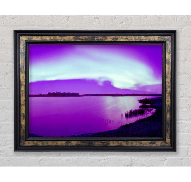 Purple Northern Lights Framed Print Bright Star Size: 100cm H x 141.4cm W on Productcaster.