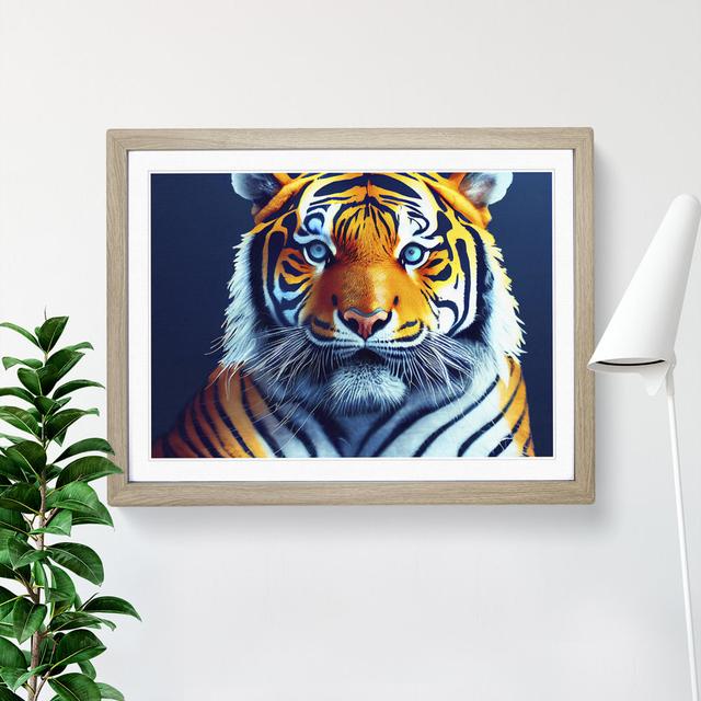 A Majestic Tiger - Picture Frame Graphic Art Latitude Vive Size: 34cm H x 46cm W x 2cm D, Frame Colour: Oak Framed on Productcaster.