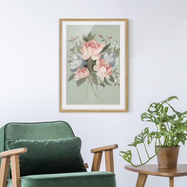 Bouquet in Pastel I - Picture Frame Painting Rosalind Wheeler Size: 100cm H x 70cm W x 2cm D, Frame Option: Brown Framed on Productcaster.