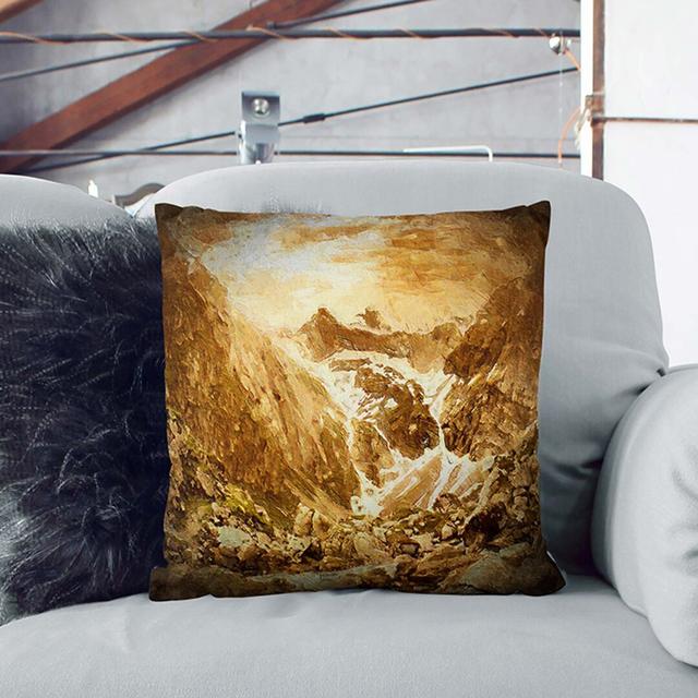 Golden Mountain Valley Cushion with Filling East Urban Home Backing Colour: Black, Size: 55cm H x 55cm W x 20cm D on Productcaster.