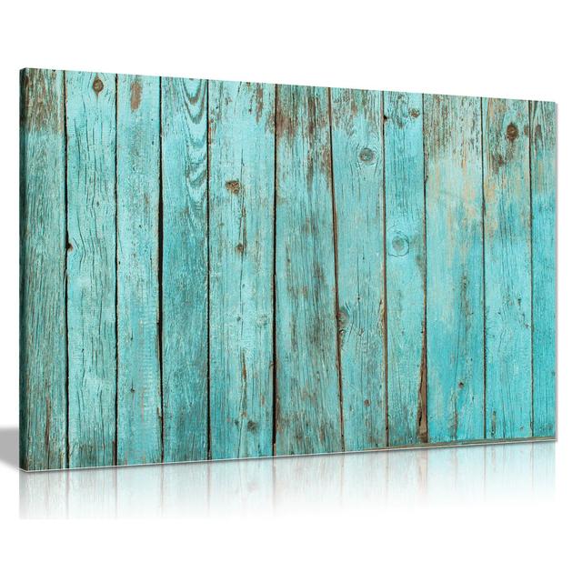 Rustic Wooden Plank Country House - Wrapped Canvas Print August Grove Size: 31cm H x 46cm W on Productcaster.