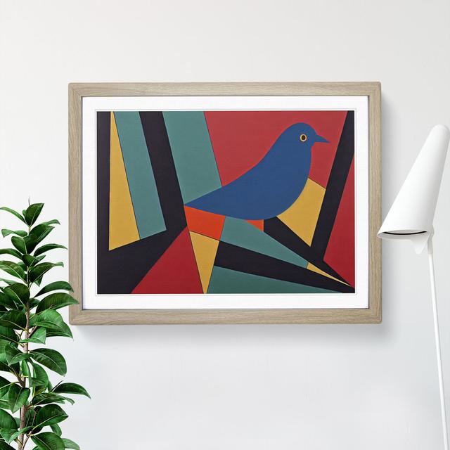 Dove Bird Abstract Vol.4 - Single Picture Frame Print Marlow Home Co. Size: 25cm H x 34cm W x 2cm D, Frame Colour: Oak on Productcaster.