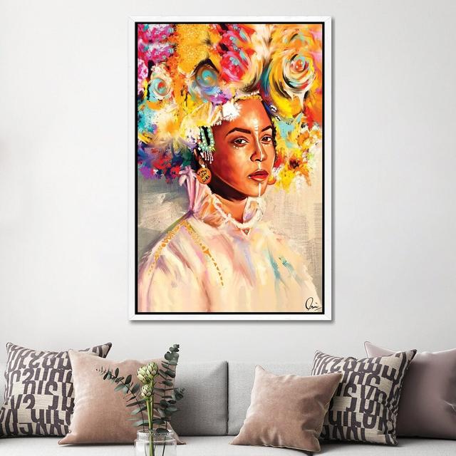 Brown Skin Girl by Crixtover Edwin - Print on Canvas 17 Stories Size: 152.4cm H x 101.6cm W x 3.81cm D, Format: White Framed Canvas on Productcaster.