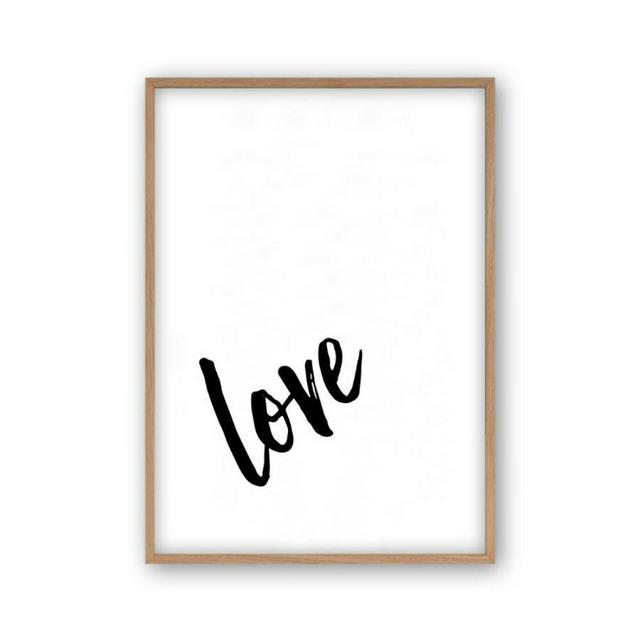 Love Note Textual Art East Urban Home Format: Oak Frame, Size: 41 cm H x 31 cm W x 2.5 cm D on Productcaster.