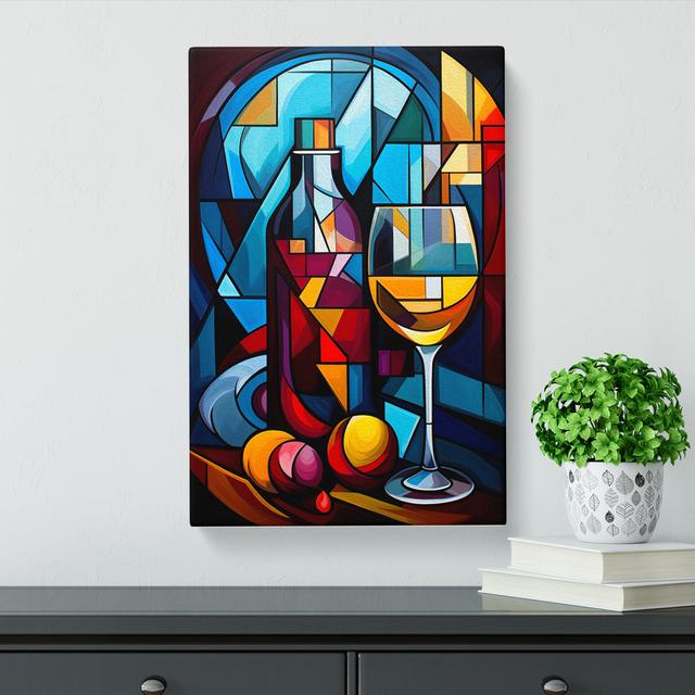 Wine Cubism - No Frame Art Prints Marlow Home Co. Size: 50cm H x 35cm W x 3cm D on Productcaster.