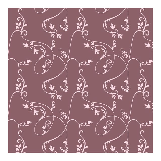 Flower Pattern Ivy Vines Semi-Gloss Wall Mural East Urban Home Materialqualität: Premium (150g/m²), Colour: Light pink, Size: 3.36m x 336cm on Productcaster.