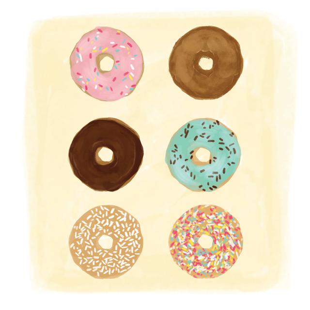 Donut Rows - Wrapped Canvas Graphic Art ClassicLiving Size: 51cm H x 51cm W x 3.8cm D on Productcaster.