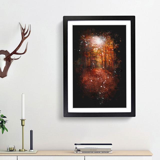 Autumn Forest Pathway - Picture Frame Painting Print East Urban Home Frame Option: Black Framed, Size: 45cm H x 33cm W x 2cm D on Productcaster.