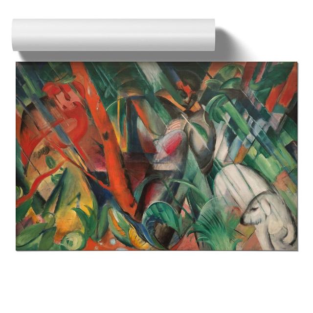 In the Rain by Franz Marc - Unframed Painting East Urban Home Size: 59cm H x 84cm W x 0.1cm D on Productcaster.