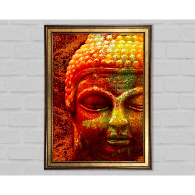 Retro Orange Yellow Buddha - Single Picture Frame Art Prints Latitude Vive Size: 118.9cm H x 84.1cm W x 1.5cm D on Productcaster.