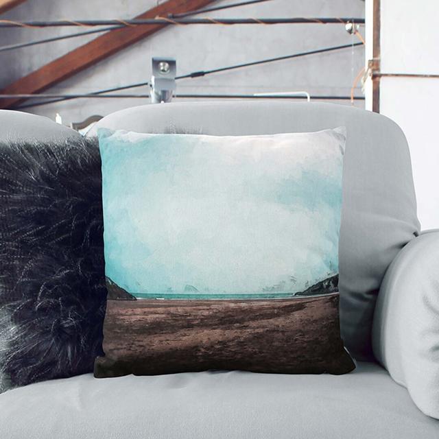 Cornwall Beach in England Cushion with Filling East Urban Home Size: 55cm H x 55cm W x 20cm D, Backing Colour: Stone on Productcaster.