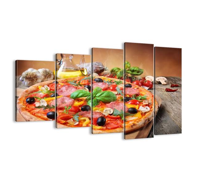 With a Truly Italian Taste - 5 Piece Unframed Photograph Print Set on Canvas Latitude Run Size: 100cm H x 150cm W x 1.8cm D on Productcaster.