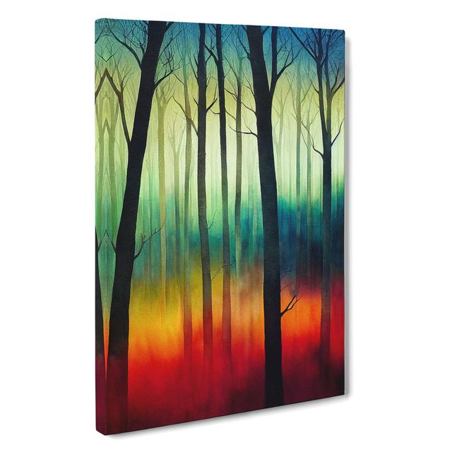 XC1022-183X A Watercolour Forest No.4 - Wrapped Canvas Graphic Art Marlow Home Co. Size: 50cm H x 35cm W x 3cm D on Productcaster.