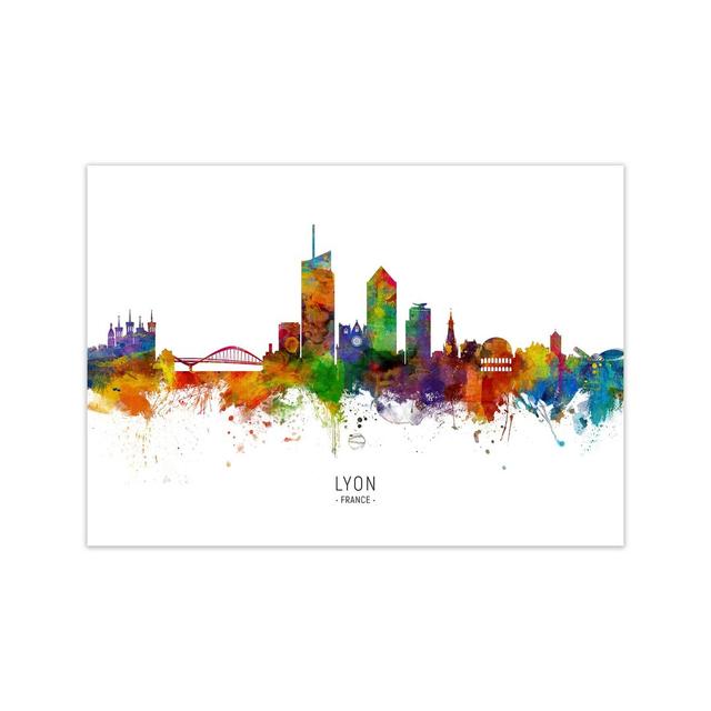 Lyon France Skyline by Michael Tompsett - Print Latitude Run Format: Unframed, Size: 21cm H x 30cm W x 1cm D on Productcaster.