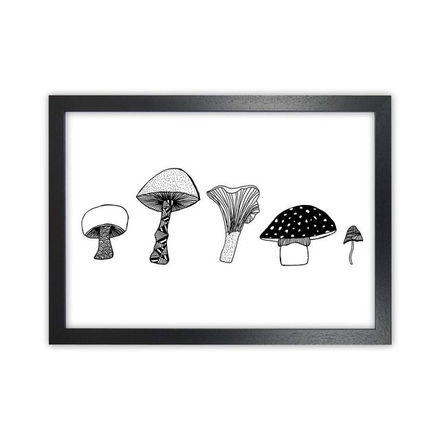 Mushrooms by Carissa Tanton - Graphic Art Print on Paper August Grove Size: 25cm H x 34cm W x 3cm D, Frame Option: Black Framed on Productcaster.