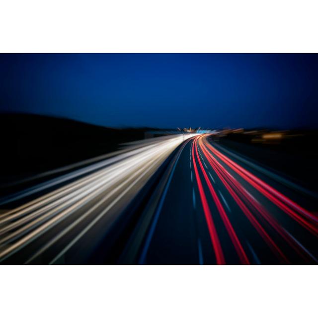 Night Highway Traffic by Vitomirov - Wrapped Canvas Photograph Metro Lane Size: 61cm H x 91cm W on Productcaster.