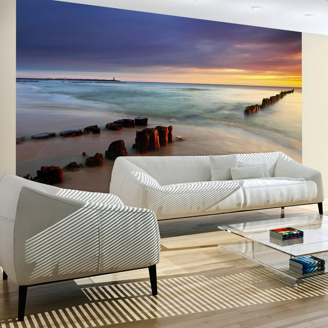 Beach Sunrise 2.31m x 300cm Wallpaper East Urban Home on Productcaster.