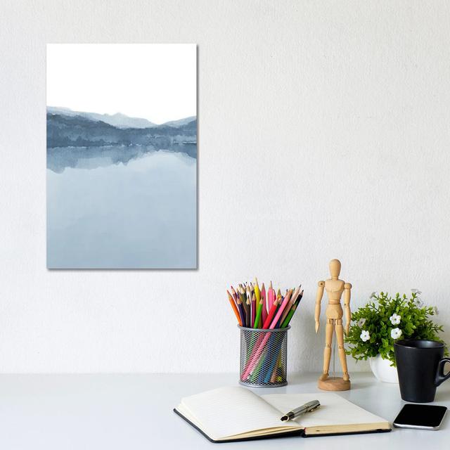 Watercolor Landscape III Shades of Blue - 1/2 by Nouveau Prints - Wrapped Canvas Art Prints Metro Lane Size: 30.48cm H x 20.32cm W on Productcaster.