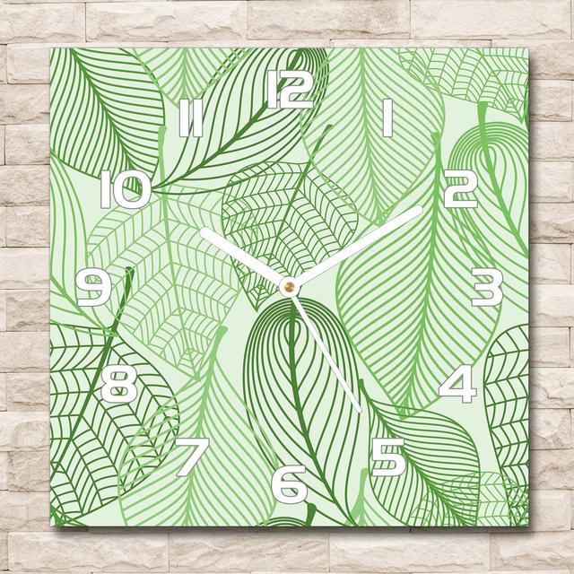 Illia LeavesSilent Wall Clock East Urban Home Colour: White/Green on Productcaster.