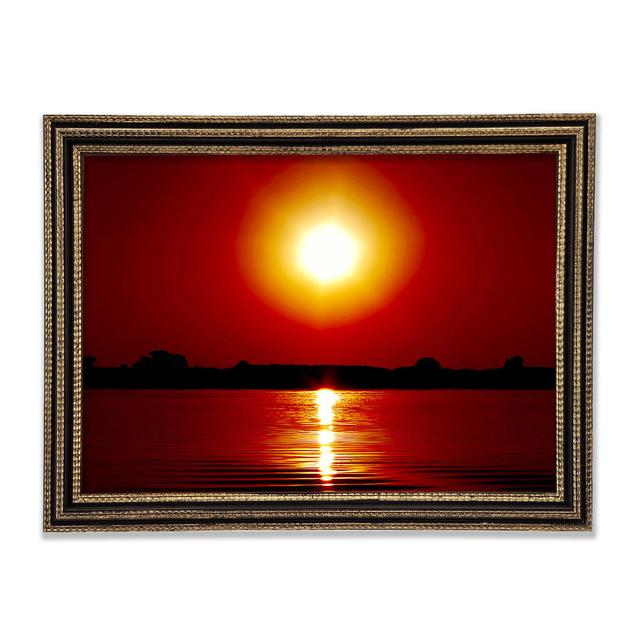 Orange Lake Sun Gerahmter Druck Ebern Designs Format: Bronze Framed Paper, Größe: 84,1 cm H x 118,9 cm B x 3,4 cm T on Productcaster.